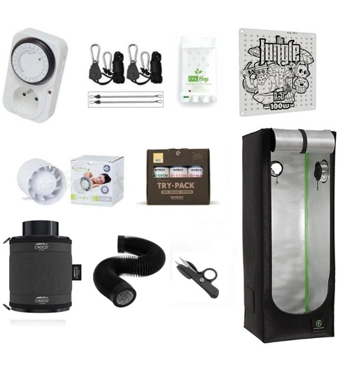 Herbgarden complete grow kit 50x50x140 + Grow The Jungle The Jackson LITE 100W Lampa LED Grow