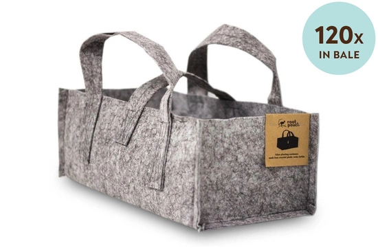 Root Pouch Balcony Heather Grey fabric pot with handles - 12L 40x20x15 cm 120 units