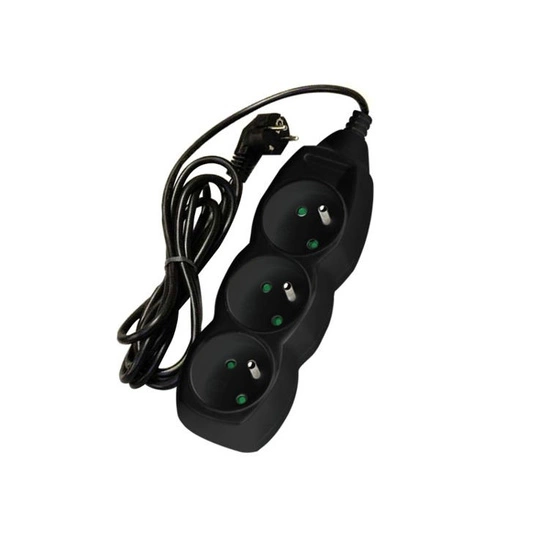 Power strip, 3 sockets with Grounding - 1.5 m