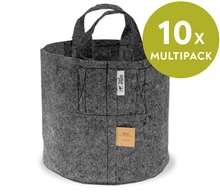 Multipack Root Pouch fabric pot 35x30cm 30L with handles grey 10 units