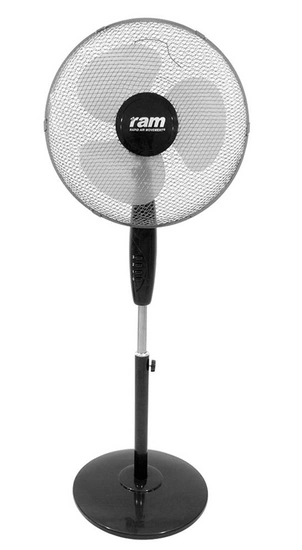 RAM Pedestal Fan 400mm Solid Base, 3 Speed