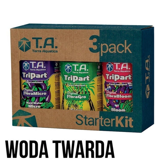 GHE Terra Aquatica TRIPACK FLORA HARD - (HARD WATER) + GHE pH down 