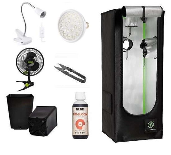 Growbox mini Set Herbgarden grow tent kit 35x35x90 LED Bulb