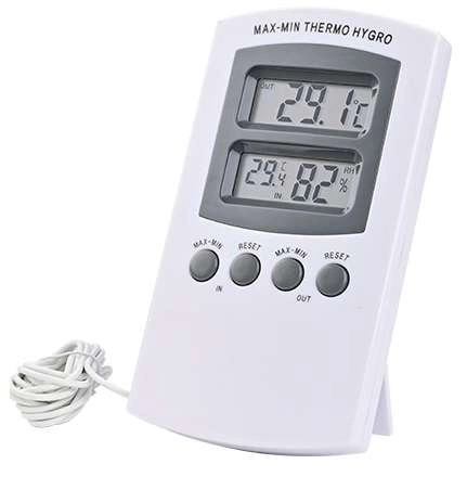 Digital indoor thermometer and hygrometer with sensor | temperature & humidity meter