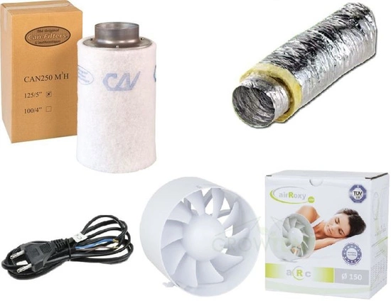 Airroxy quiet (silent) 150mm 325m3/h ventilation kit