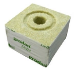 Grodan Delta Mineral wool cube 10x10x6.5 cm hole fi 27mm