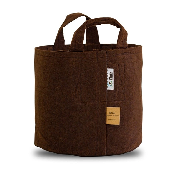 Growbag Root Pouch fabric pot 29x36cm 22L with a handle brown