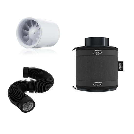 Vents Quietline DUO 125 mm / 145-197 m3/h + Croco carbon filter / Ventilation Kit