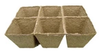 Peat pots Jiffy Pot for seedlings - 8x8x8cm 1pc tray (6 pots)