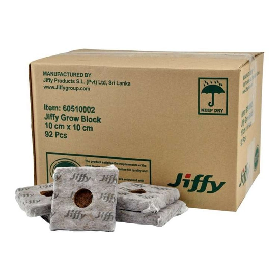 JIFFY Grow Block 10x10x6,5CM fi 33mm - 92pcs full box