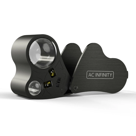 AC Infinity Magnifier LED Loupe 30x-60x - magnifying glass with LED light and dual lenses 