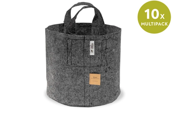 Multipack Root Pouch fabric pot 29x36cm 22L with a handle grey 10 units