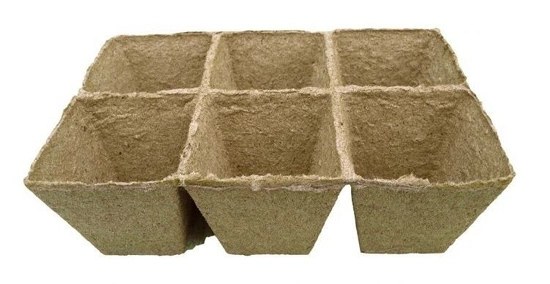 Peat pots Jiffy Pot for seedlings - 8x8x8cm 1pc tray (6 pots)