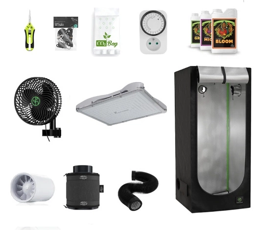 Complete grow kit 80x80x180cm Herbgarden + LUCKYGROW LED 180W + Ventilation kit + ADVANCED NUTRIENTS