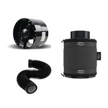 Ventilation kit Axial 100mm + Filter Croco Black 160-240m3/h