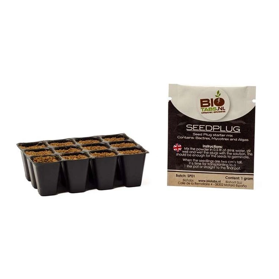 Biotabs Seedplugs - 12pcs with Starter mix for germinating seeds & transplanting seedlings